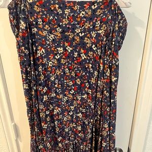 CITY CHIC Blue Floral Print Tie Waist Hanky Hem Midi Skirt- like new! Never worn